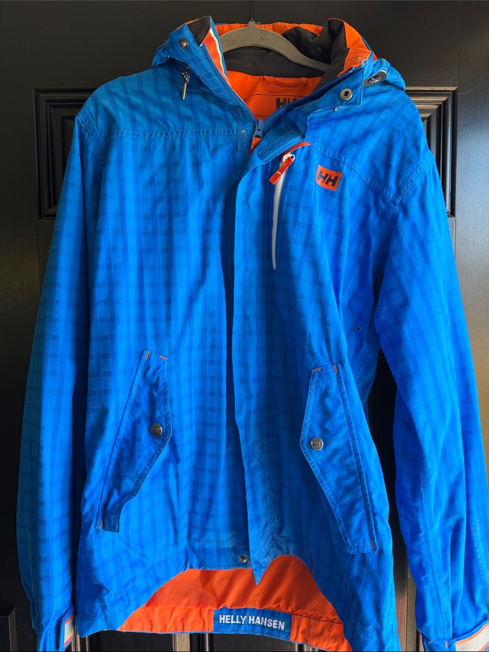 Helly Hansen Bright Blue Raincoat with Orange Trim